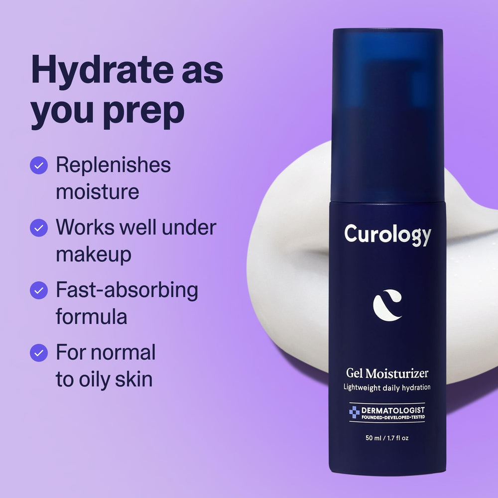 Flacon Curology, pratique et précis pour une utilisation quotidienne du gel visage.