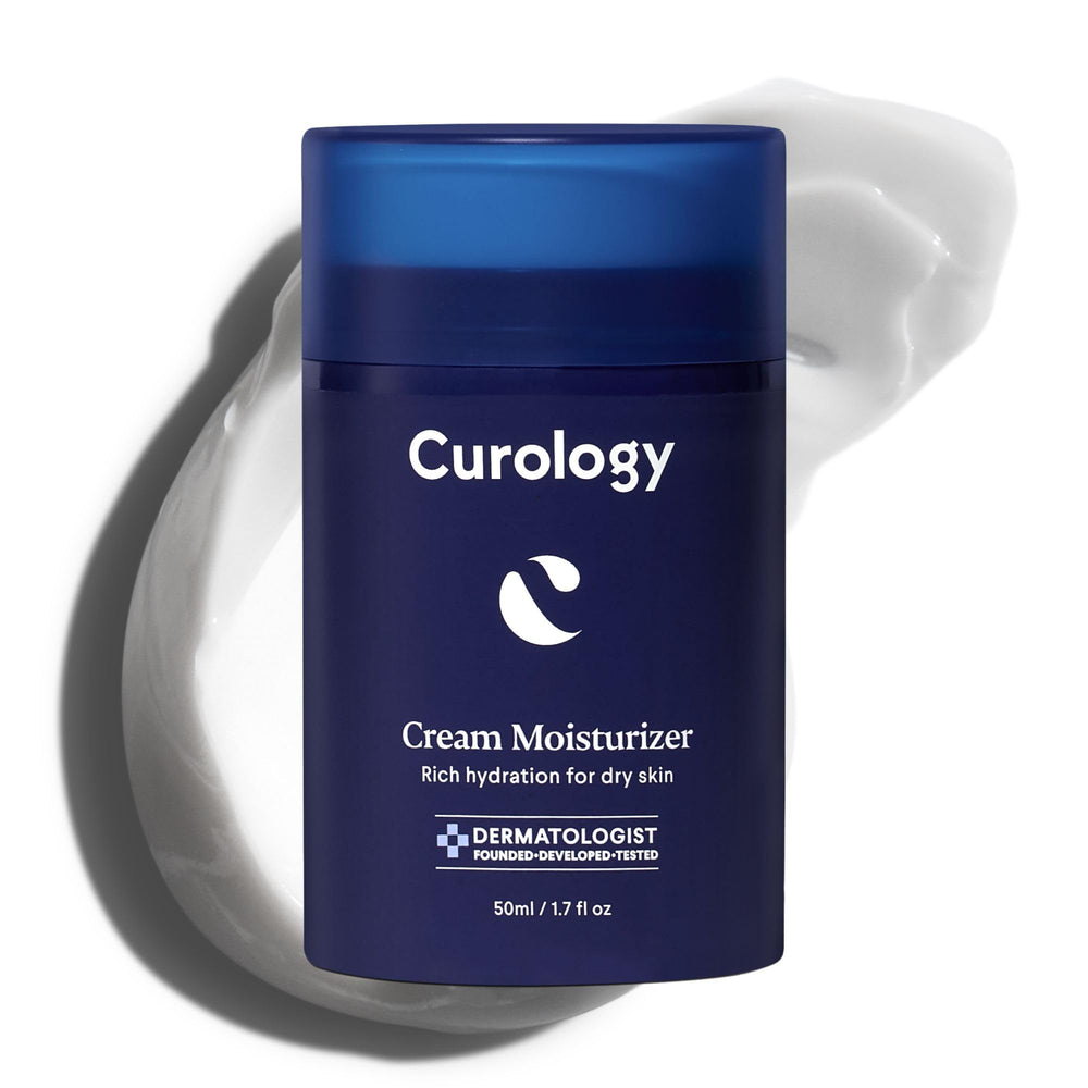 Curology crème visage riche, pompe pratique pour hydrater durablement votre peau.
