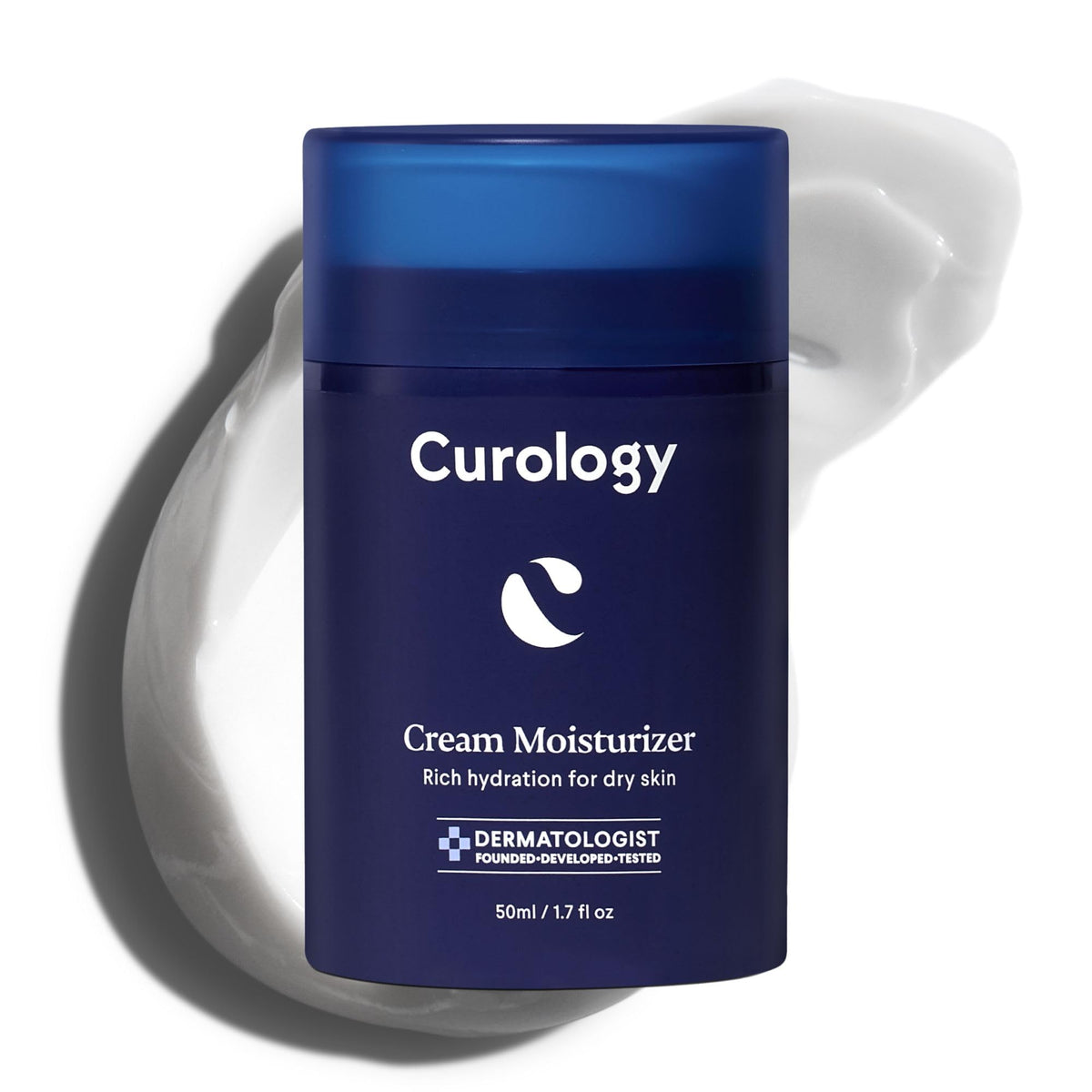Curology crème visage riche, pompe pratique pour hydrater durablement votre peau.