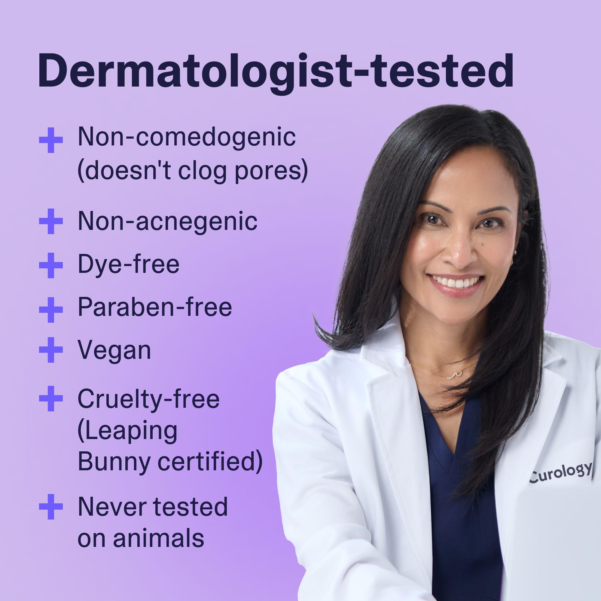 Curology – emballage écologique, ingrédients végétaux et absence de tests sur animaux.