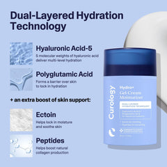 Routine simple Curology Hydro+ usage matin et soir sur visage propre.