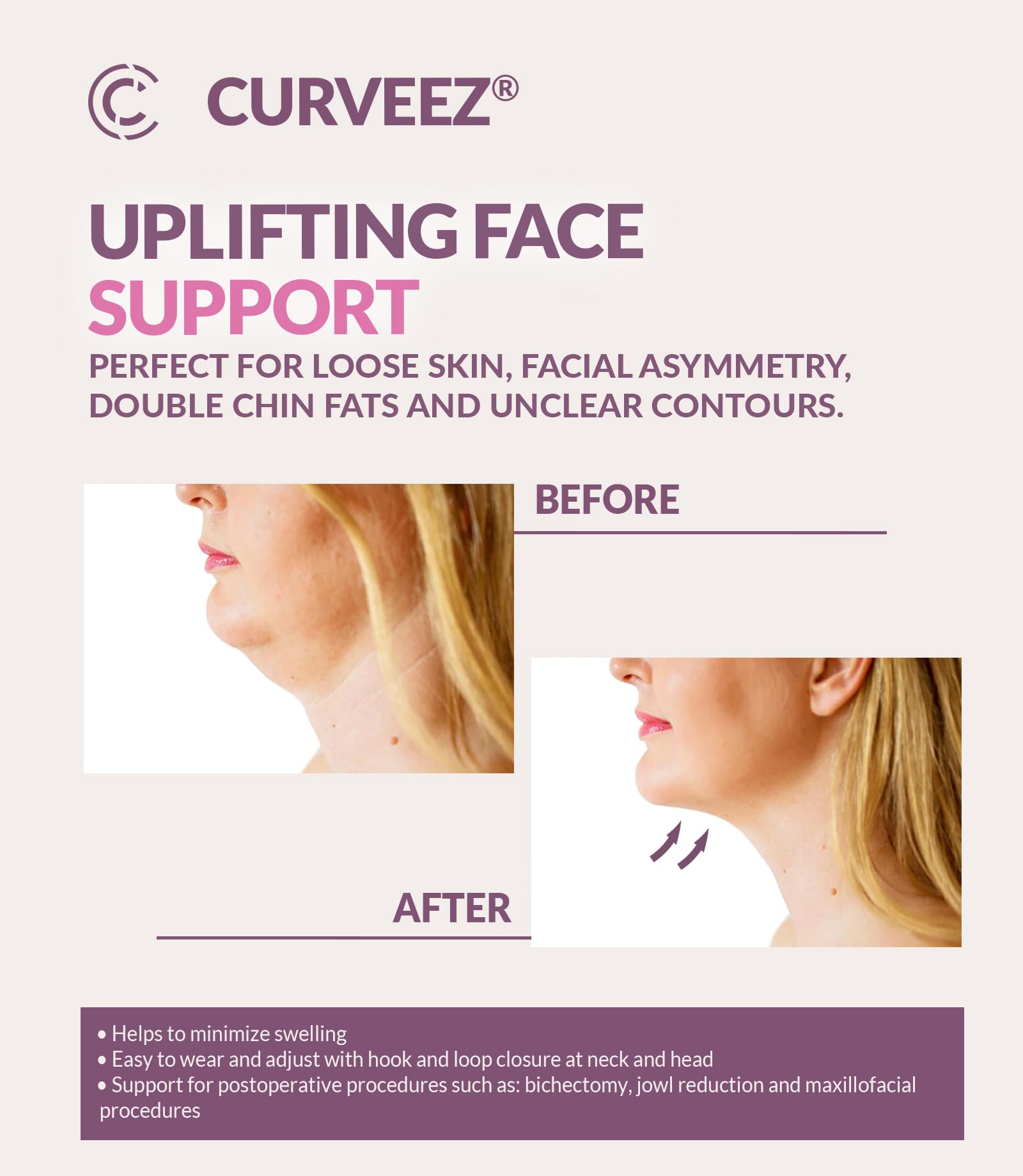 CURVEEZ mentonniere papada aide à définir le contour du visage