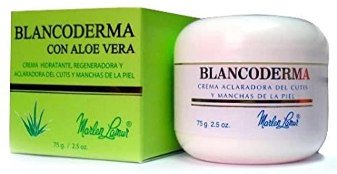 Curveland Blancoderma Cream with Aloe Vera bottle close-up, soothing hydration for all skin types.