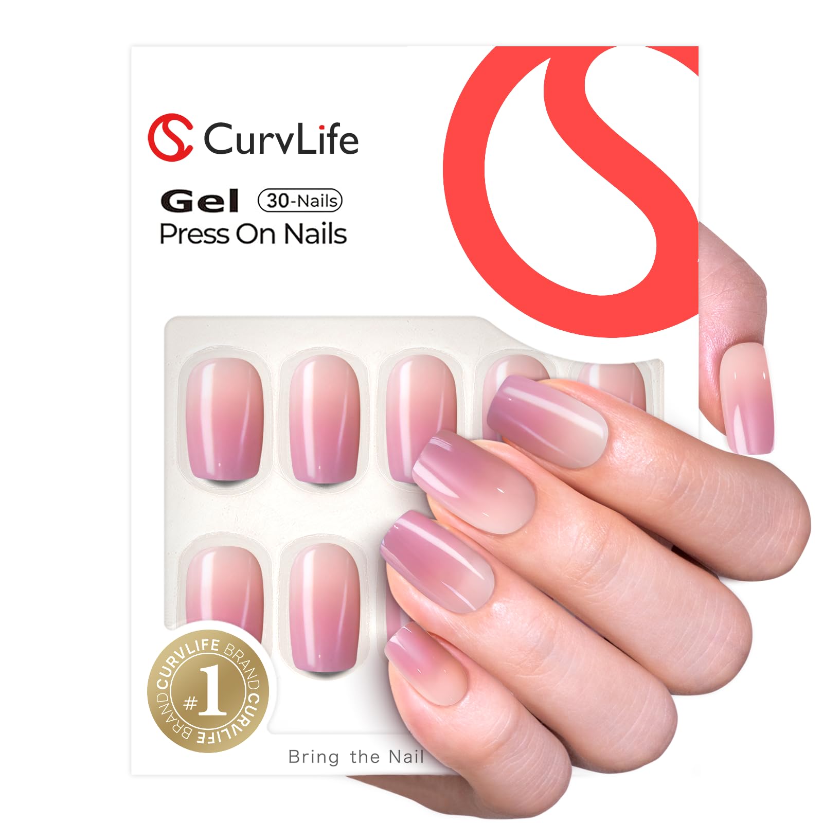 CurvLife ensemble 24 ongles autocollants pour un style personnalisable.