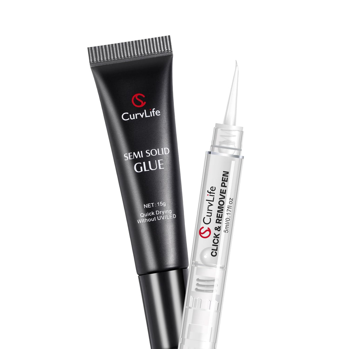 Curvlife gel-colle pour ongles semi-solide 15 g, application rapide sans UV.