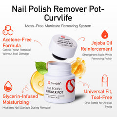 CurvLife huile jojoba pour nourrir les cuticules pendant le retrait.