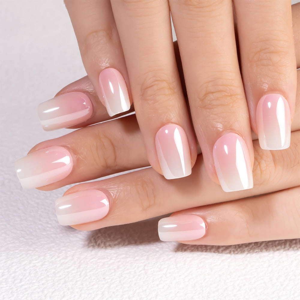 CurvLife ongles a coller finition chrome rose brillance.