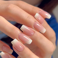 Curvlife ongles gradient rose court carre pour rendu rapide et elegante.