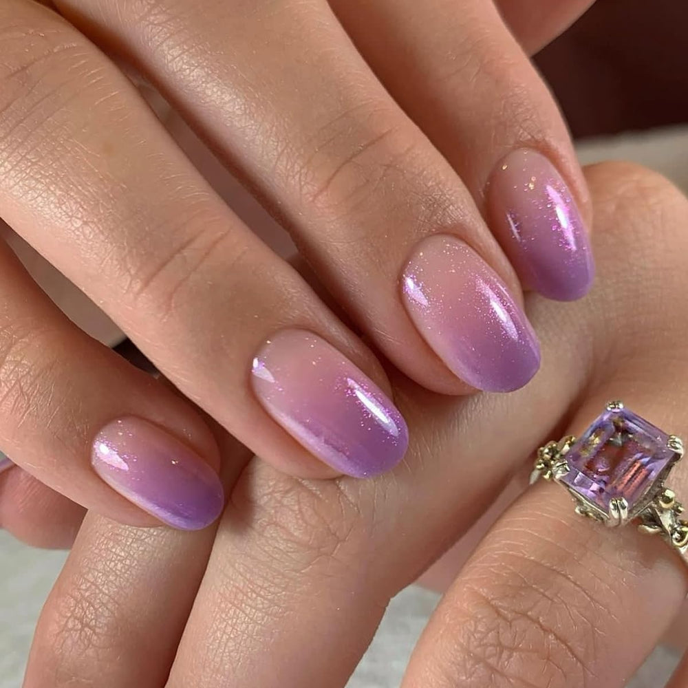 Curvlife kit onglets gel doux ombré violet – application rapide et finition élégante