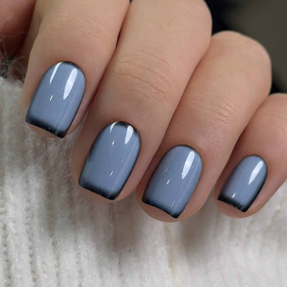 CurvLife onglets bleu ombré court carré pour un look élégant et durable.