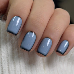 CurvLife onglets bleu ombré court carré pour un look élégant et durable.