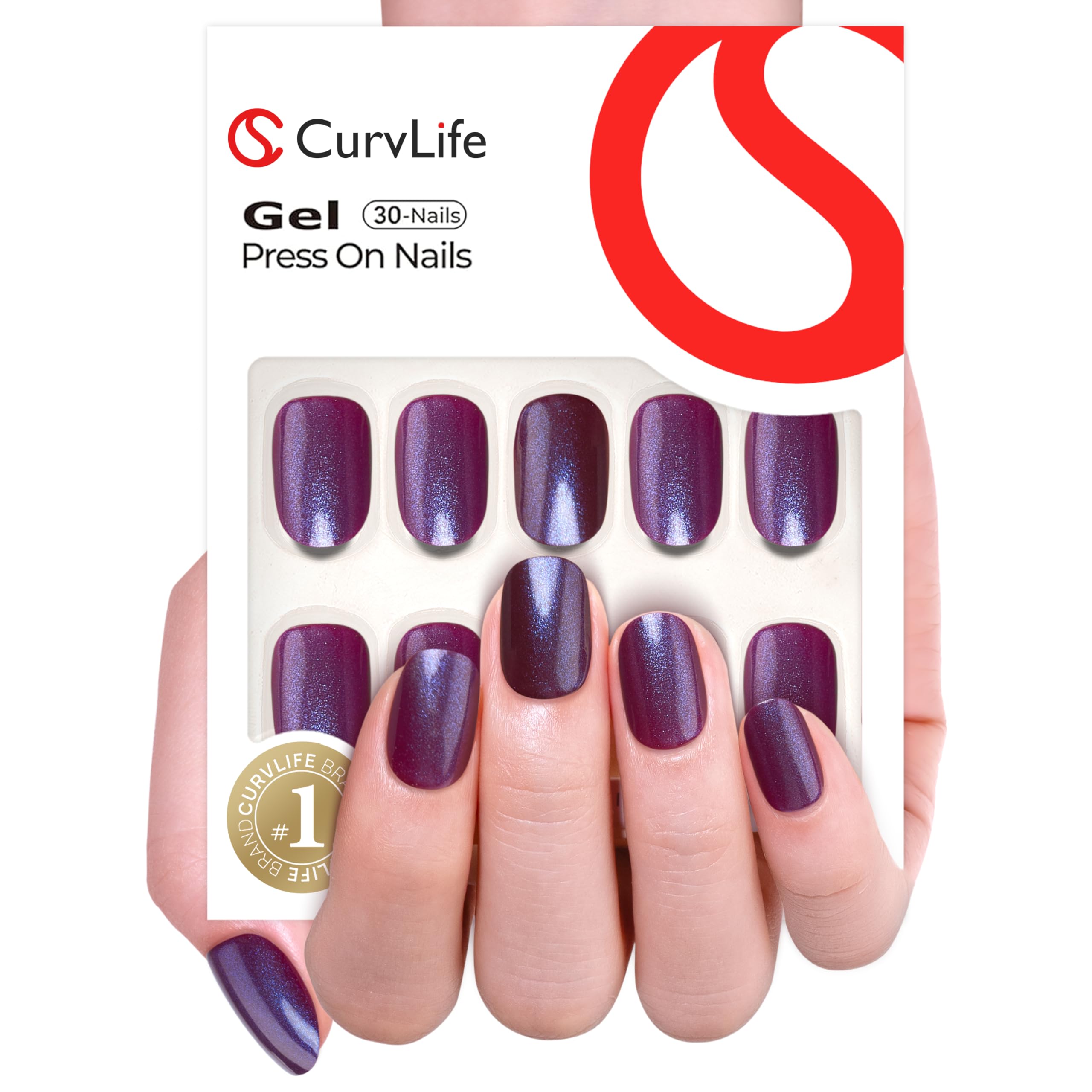 Curvlife ongles press-on design abricot pour une finition douce et naturelle.