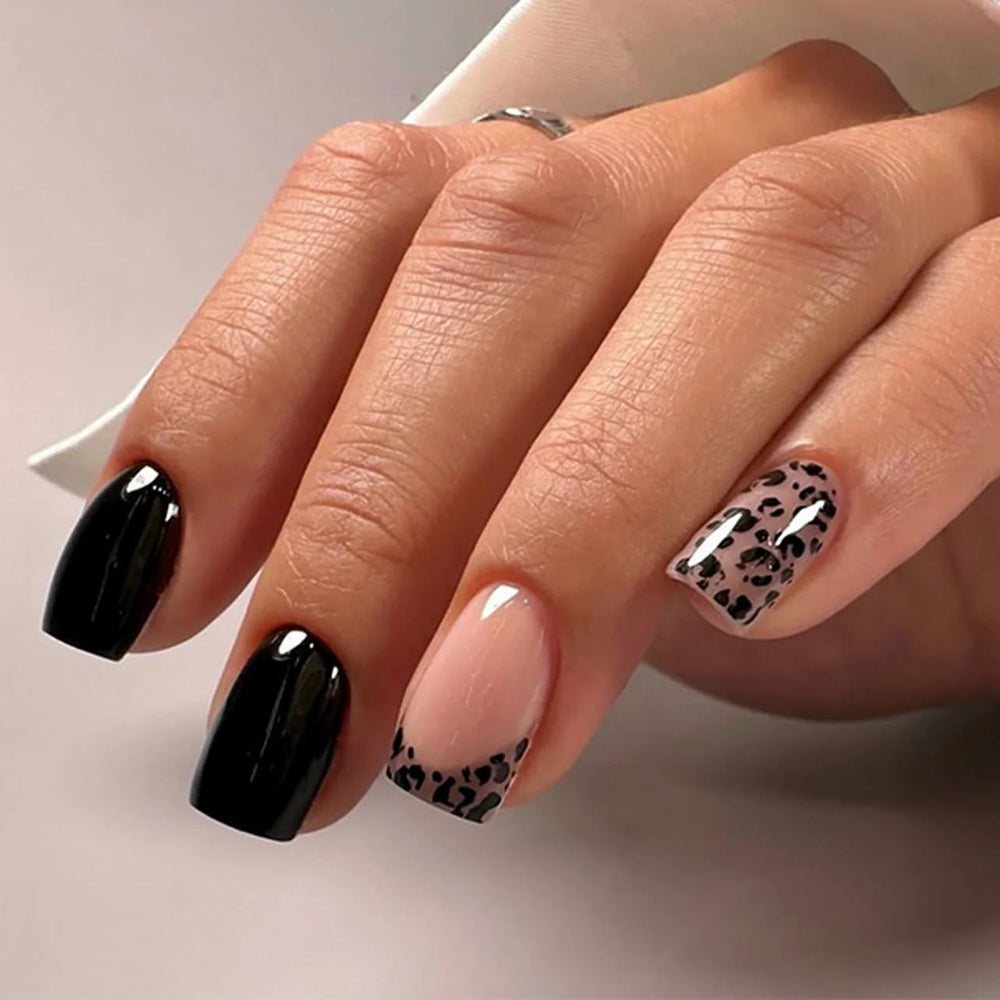 CurvLife ongles à poser en gel souple forme carré court naturel.