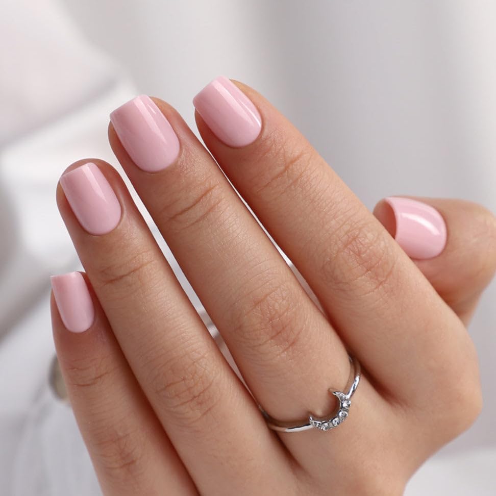 Curvlife ongles presse-on abricot, finition brillante pour un look naturel et élégant