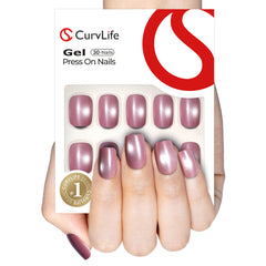 CurvLife onglets pressés apricot design carré court pour look naturel durable