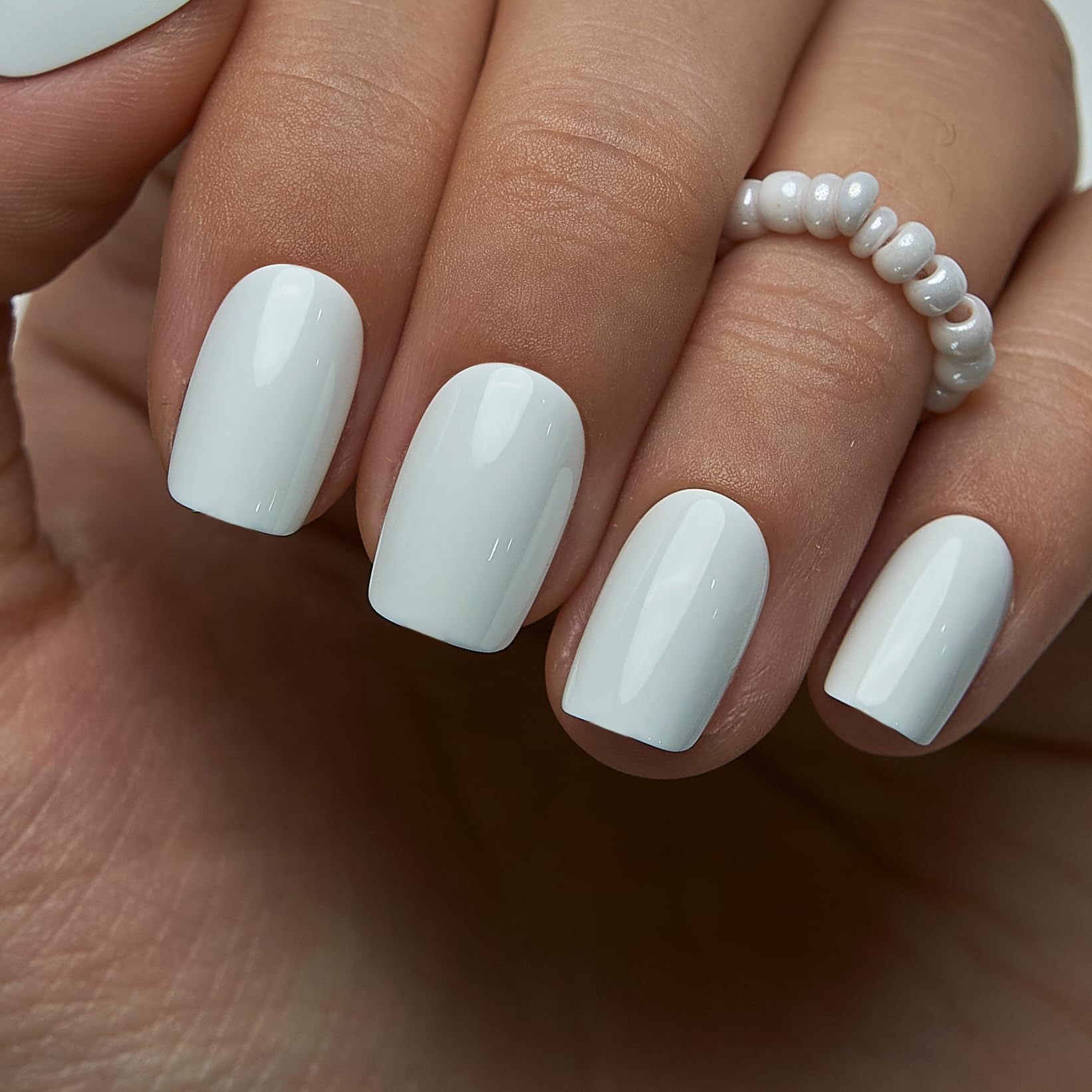 Curvlife Ongles presse-gel bord franc blanc élégant