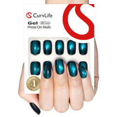 Curvlife onglets presse oeil-de-chat en gel doux pour une tenue durable au quotidien.