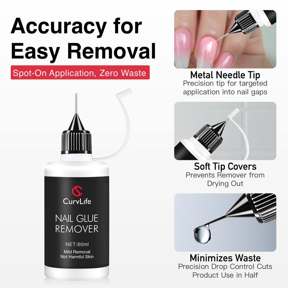 Remover lifting glue residue cleanly from nails without harsh chemicals