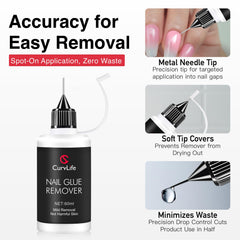 Remover lifting glue residue cleanly from nails without harsh chemicals