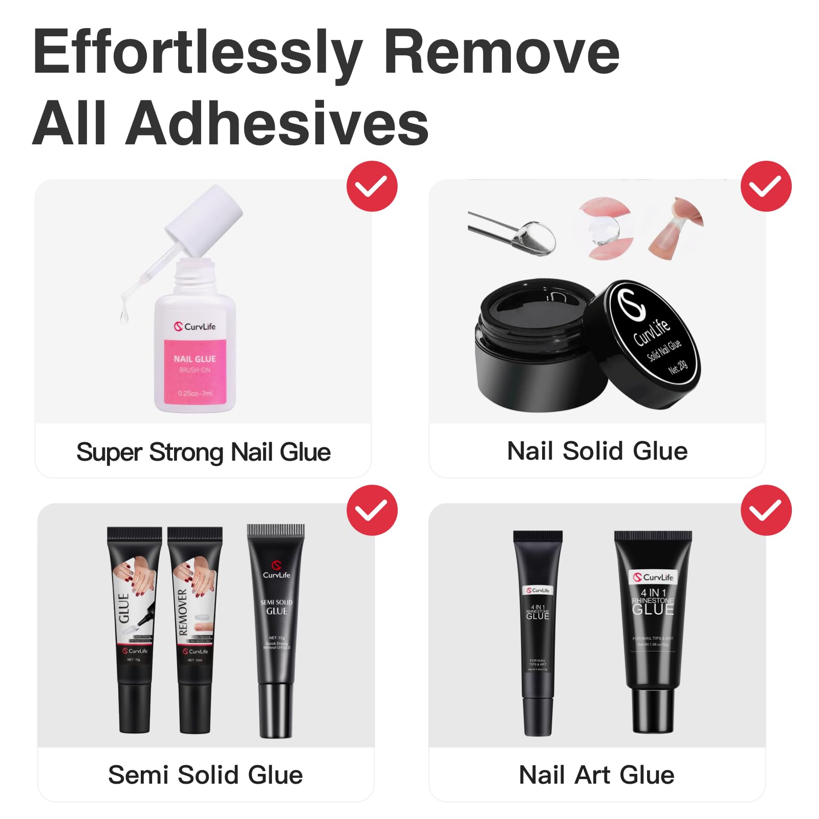 Travel-ready CurvLife remover kit for easy glue removal anywhere