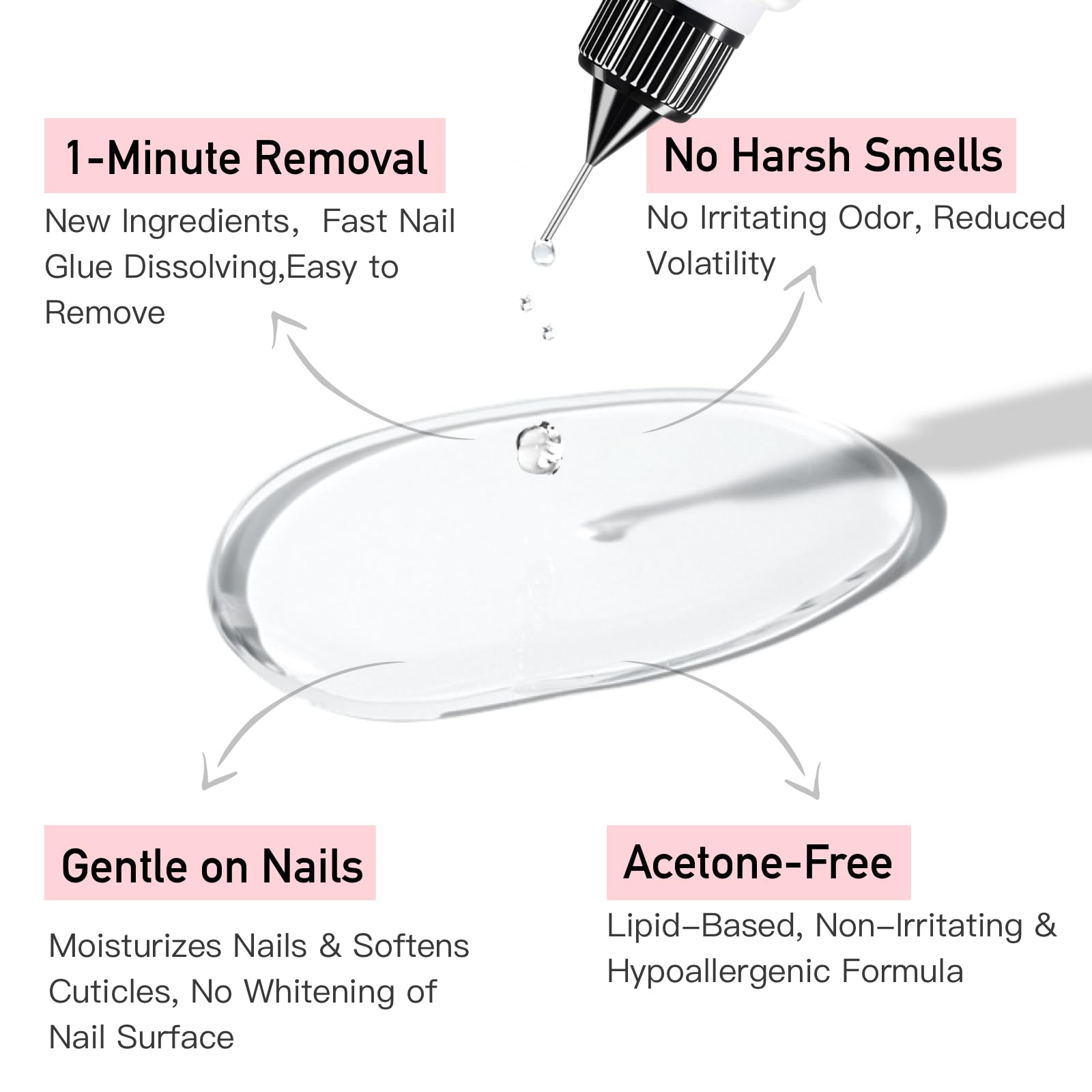 Press-on nails removal using CurvLife Pinpoint Nail Glue Remover