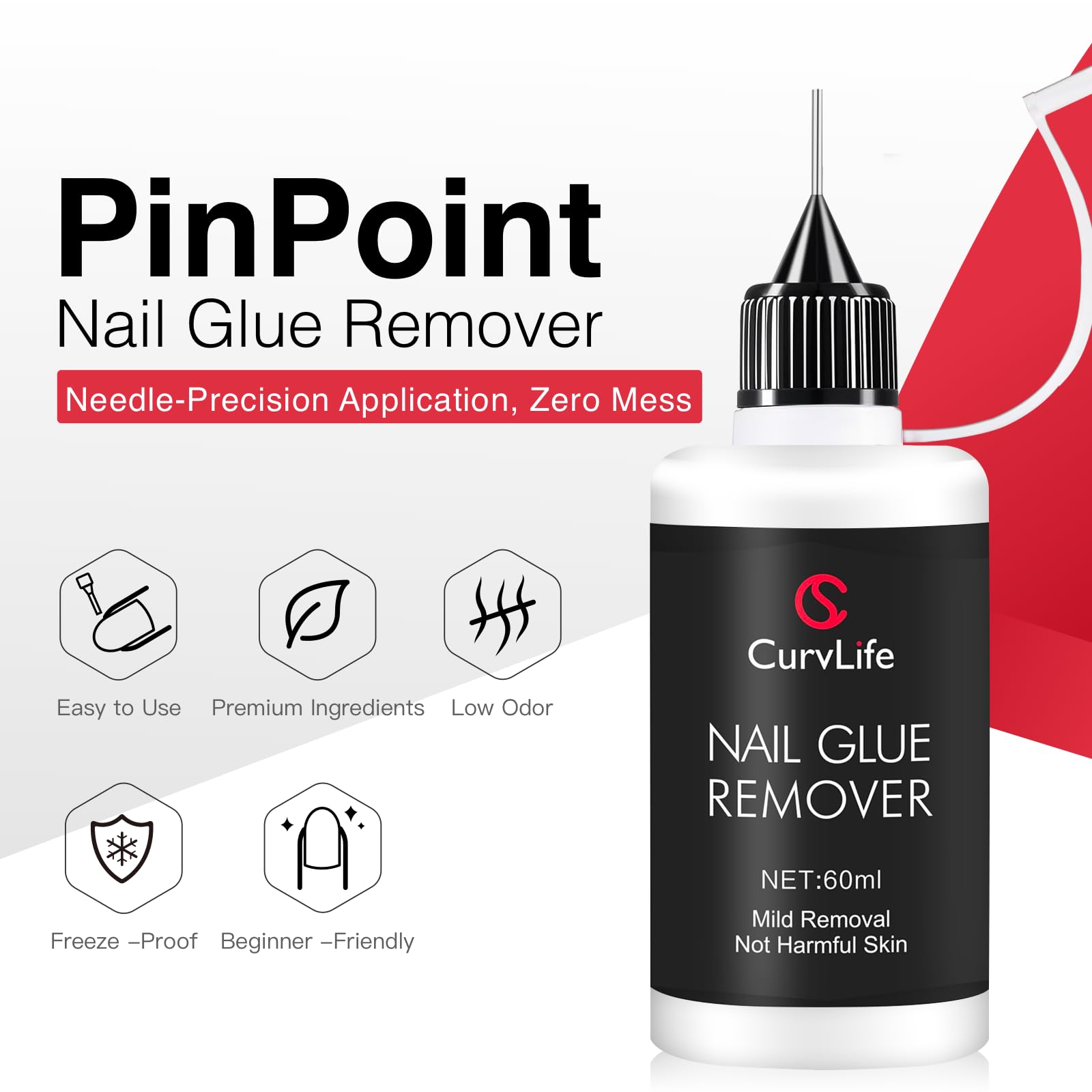 Wooden sticks included for precise application with CurvLife remover
