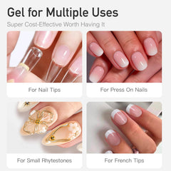CurvLife colle-ongles : séchage rapide en 15 secondes sans lumière ultraviolette.