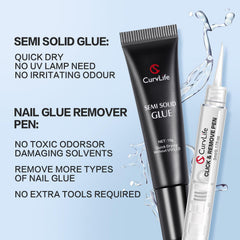 Curvlife stylo-dissolvant pour ongles 5 ml, retrait précis en un geste.