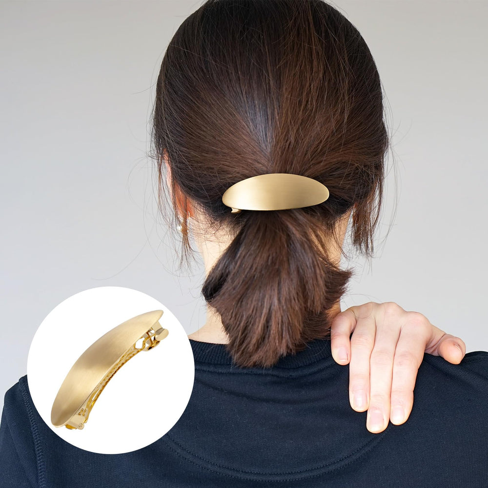 CustomyLife barrette oval vue face, design minimaliste et polyvalent.