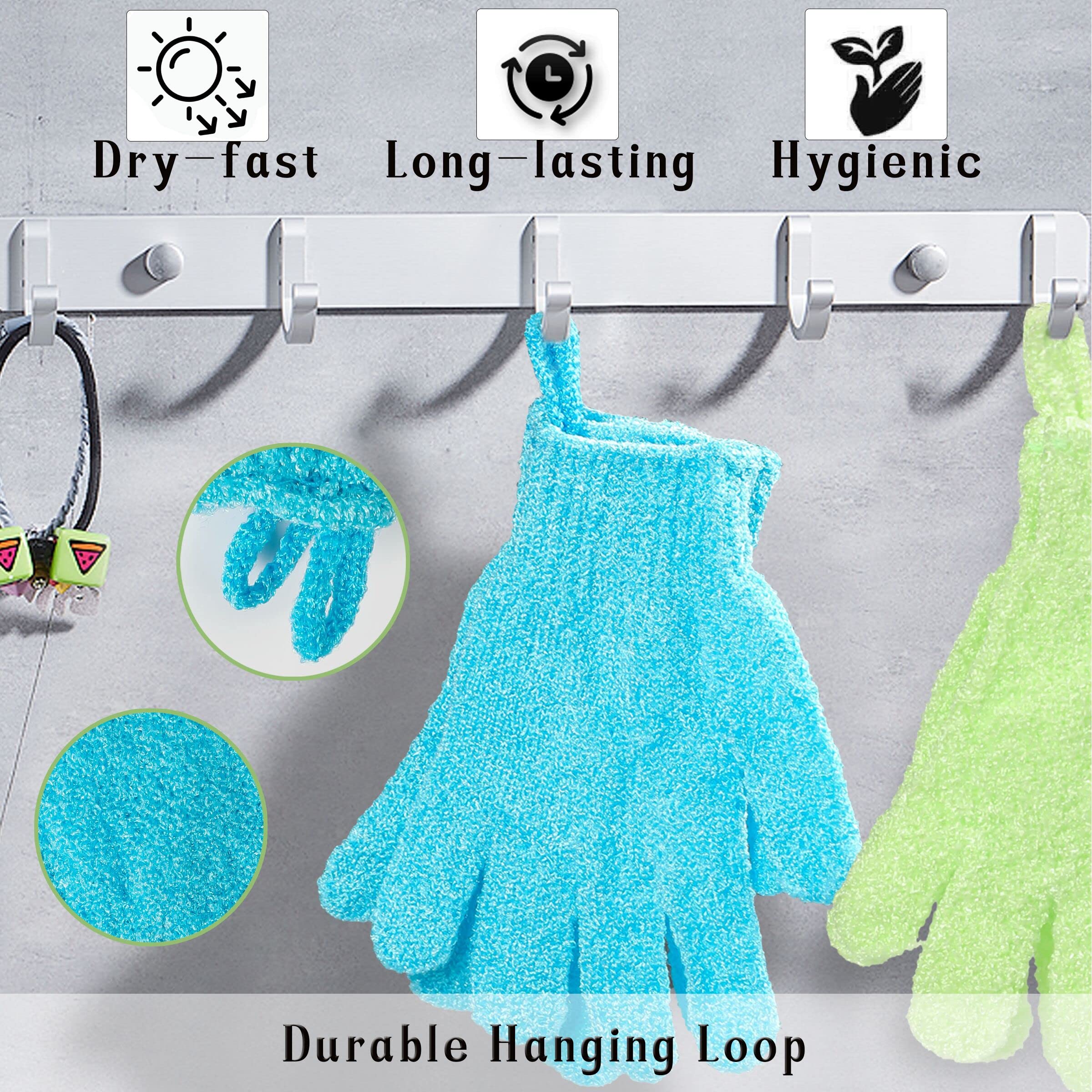 CVNDKN gants douche 8 couleurs – choix esthétique et pratique.