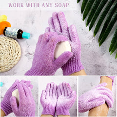 CVNDKN gants douche avec boucle – rangement pratique après utilisation.