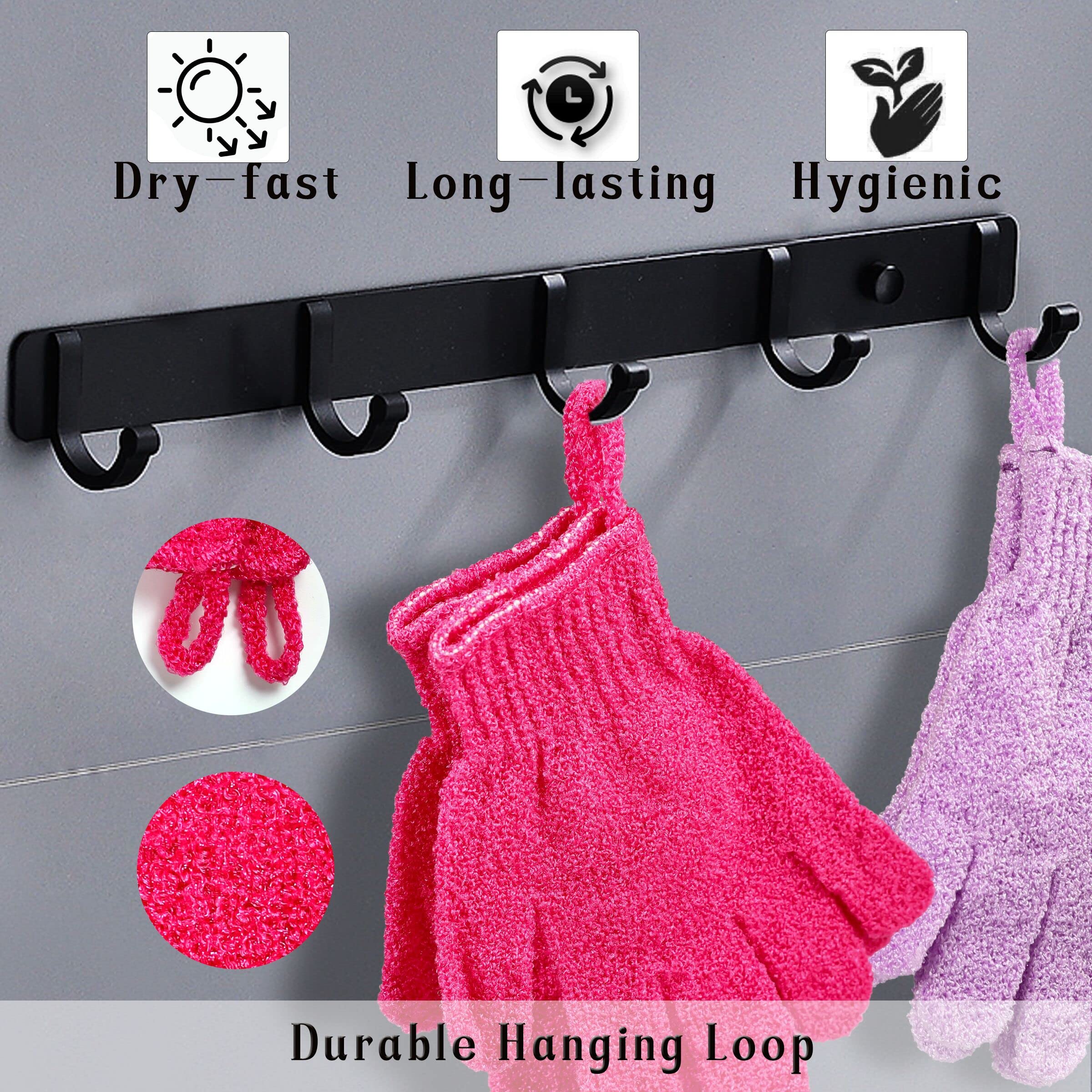CVNDKN gants exfoliants en nylon pour peau propre