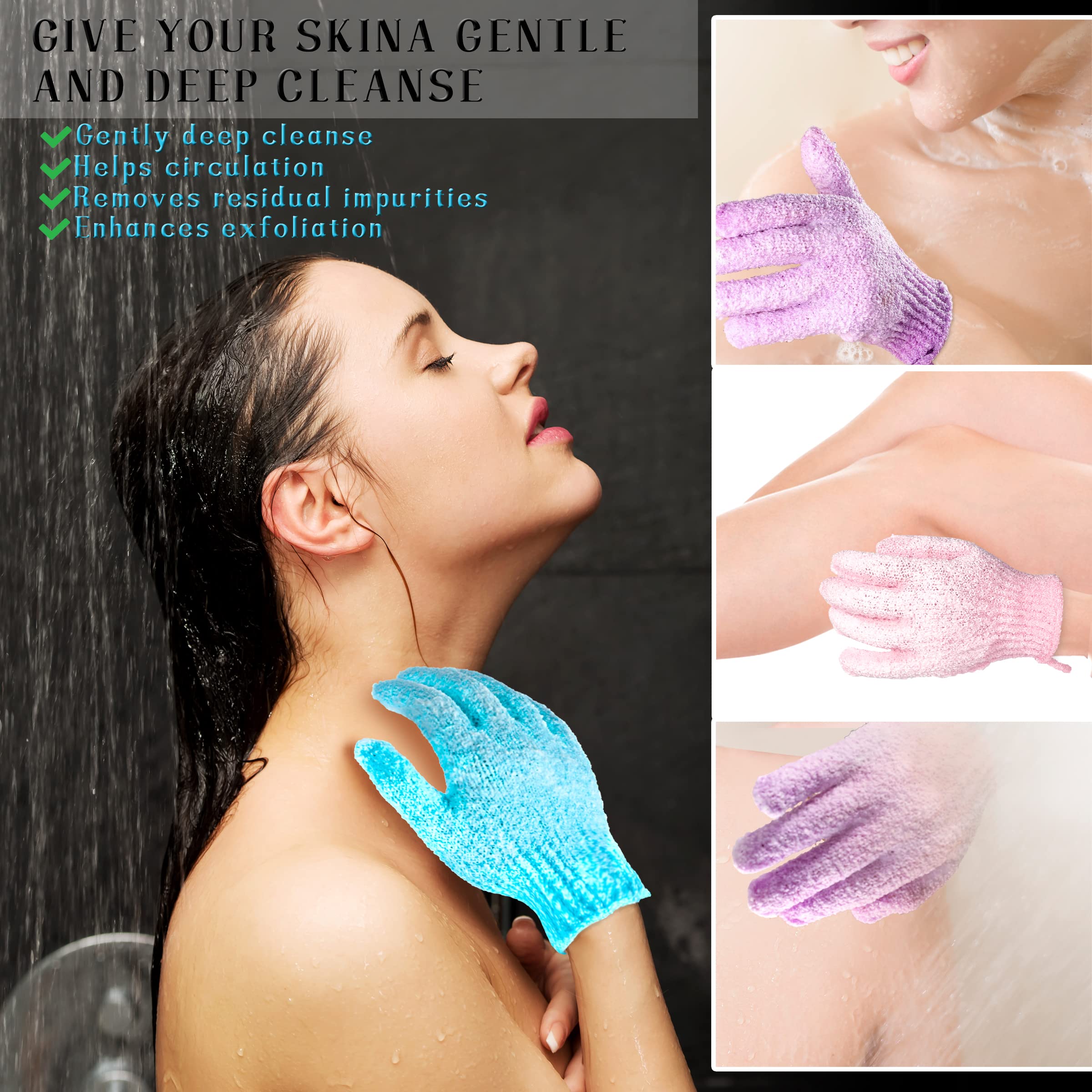 CVNDKN gants massage peau douce pour douche relaxante