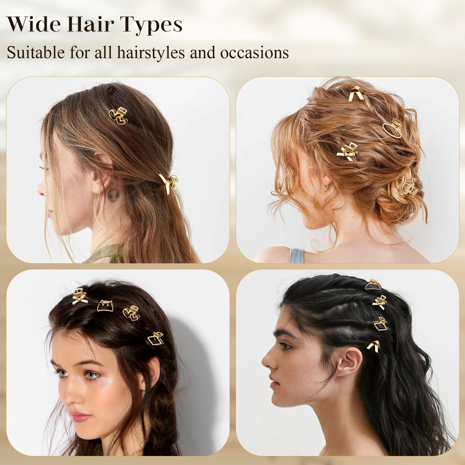CWJCYTNSN pinces-cheveux mini-or: design floral léger qui ajoute de l'élégance.