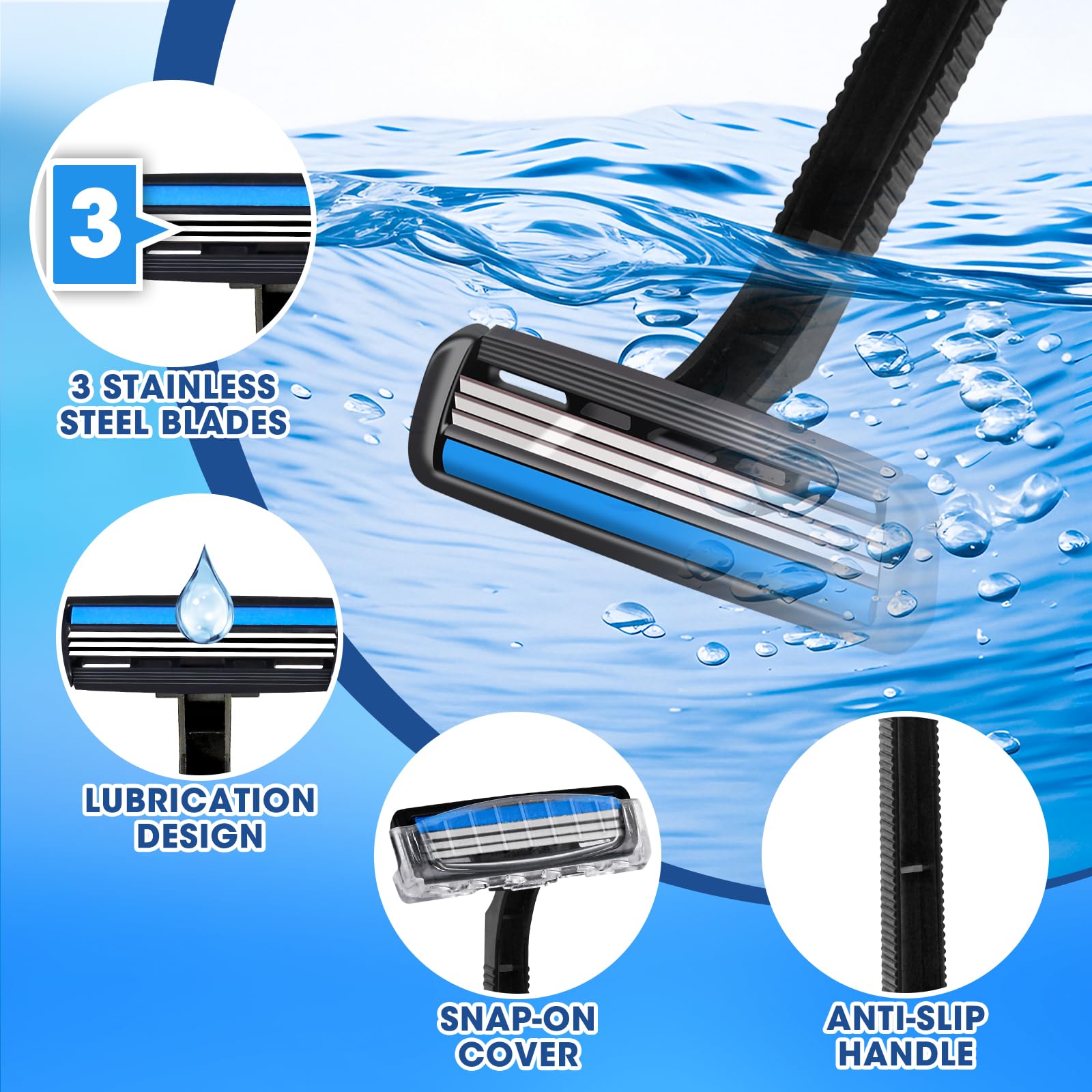 Lames en acier inoxydable CXYARY offrant durabilité et nettoyage répété.