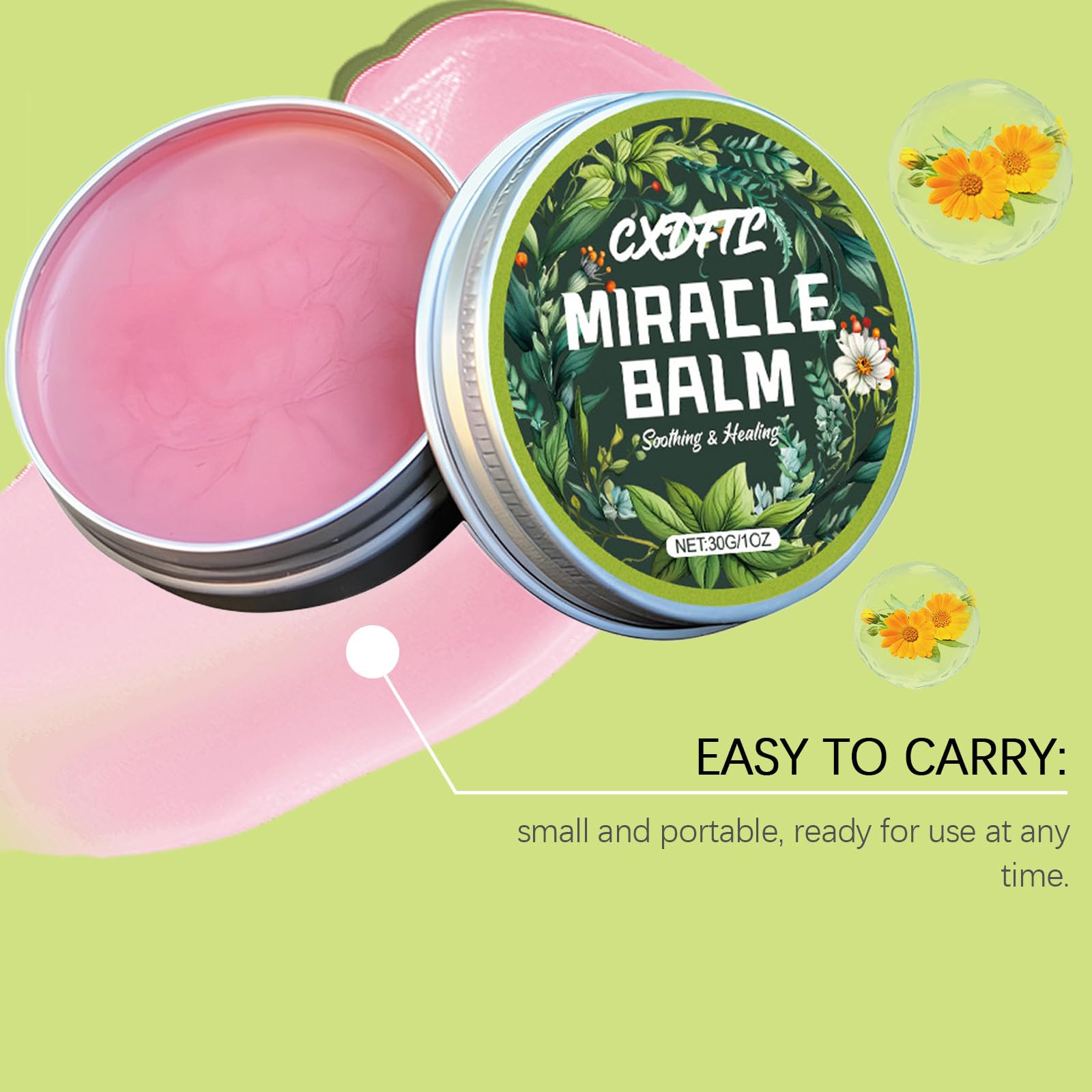 Application facile du CXDFTL Miracle Balm sur peau propre