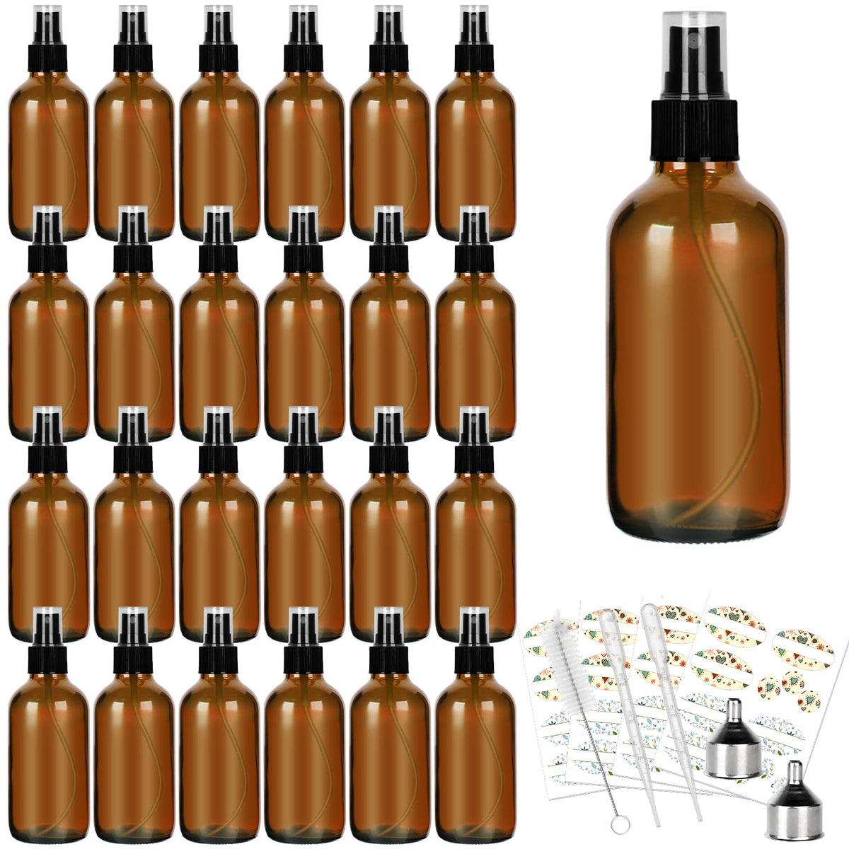CycleMore flacon en verre ambré 4oz avec pulvérisation fine, idéal pour huiles essentielles.