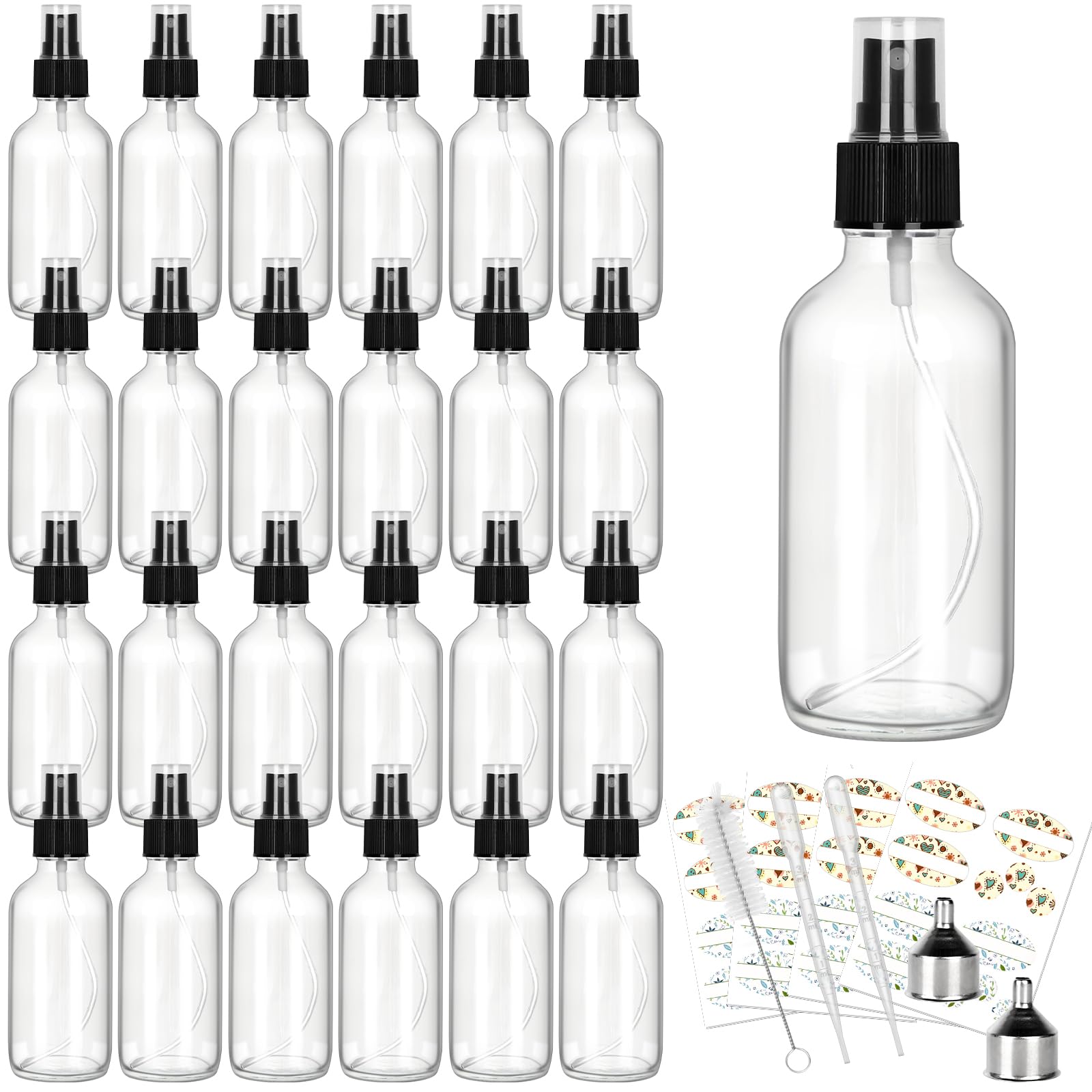 CycleMore bouteilles en verre 4oz avec pulvérisateur fin pour soins personnels