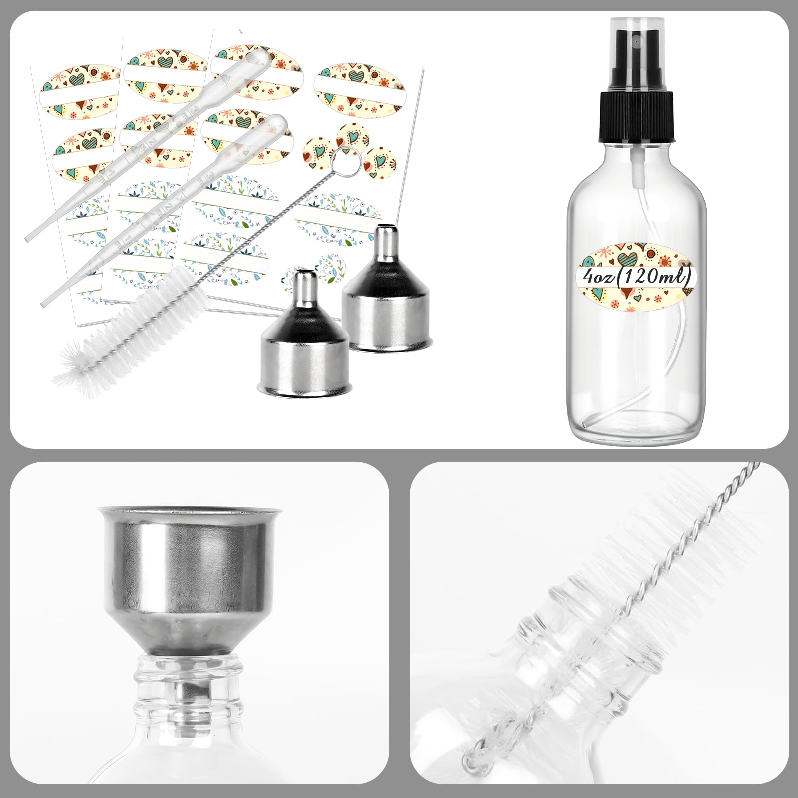CycleMore bouteille en verre 4oz sans BPA pour cosmétiques