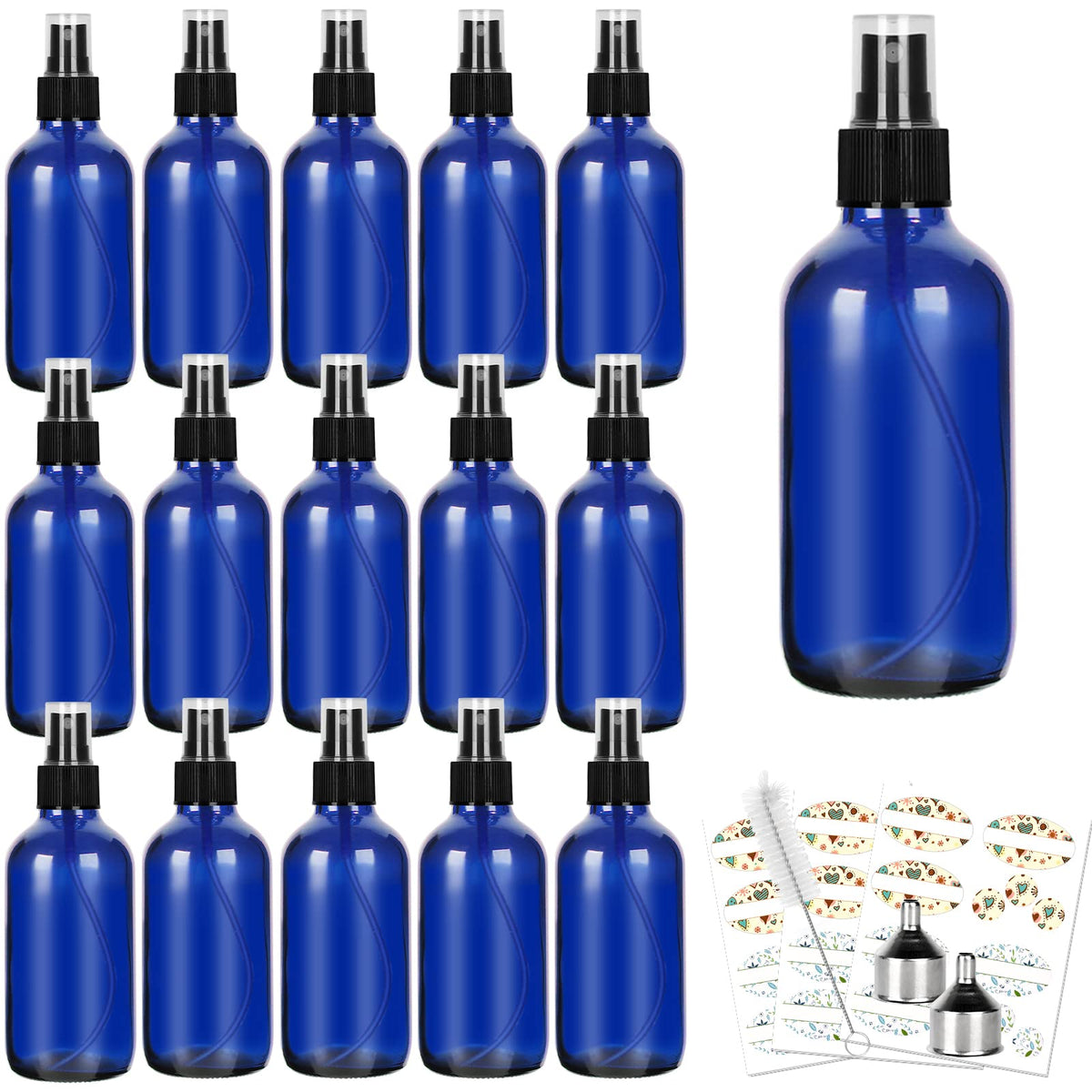CycleMore: bouteille en verre bleu 120 ml prête pour huiles essentielles et parfums.