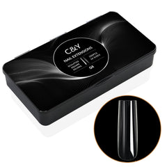 Cycullinyt: boîte de tips ongles XXLong quadré en gel doux, pratique à domicile.