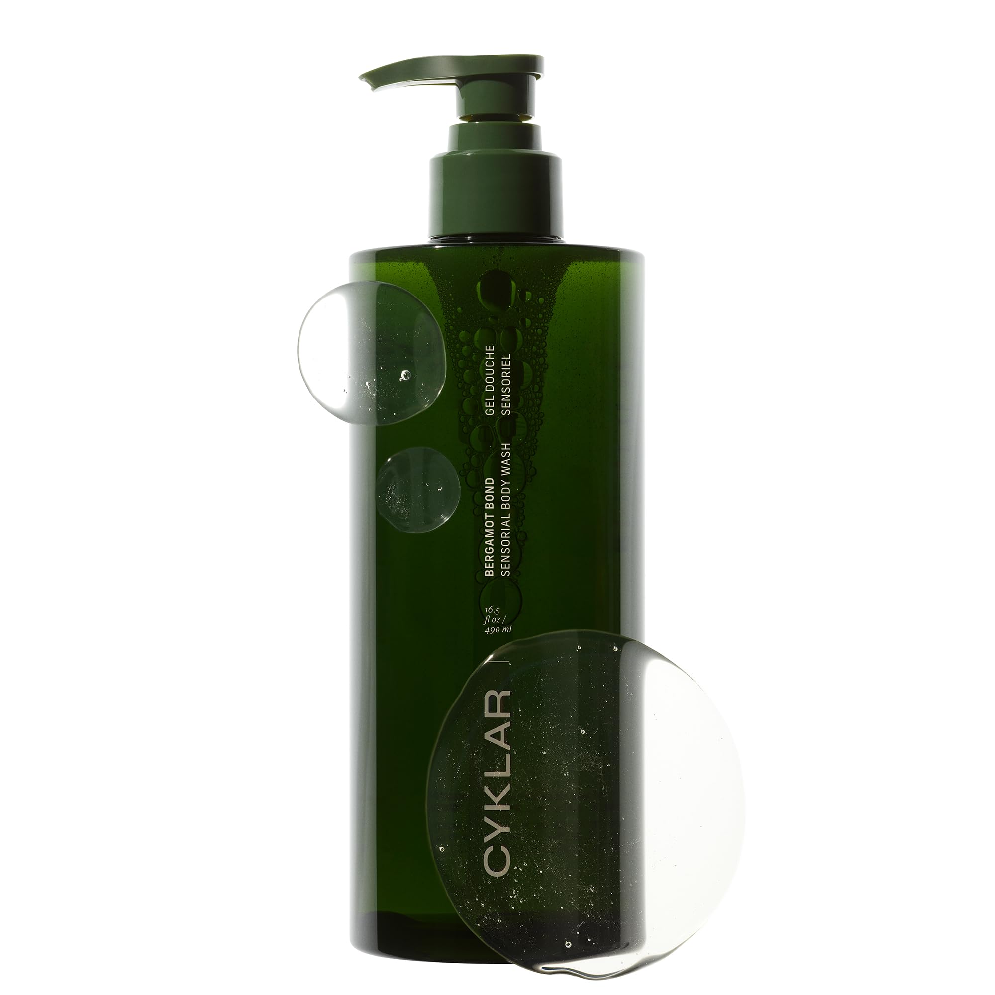 CYKLAR Gel Douche Sensoriel: bouteille Bergamote Bond, fragrance fraîche pour démarrer la journée.