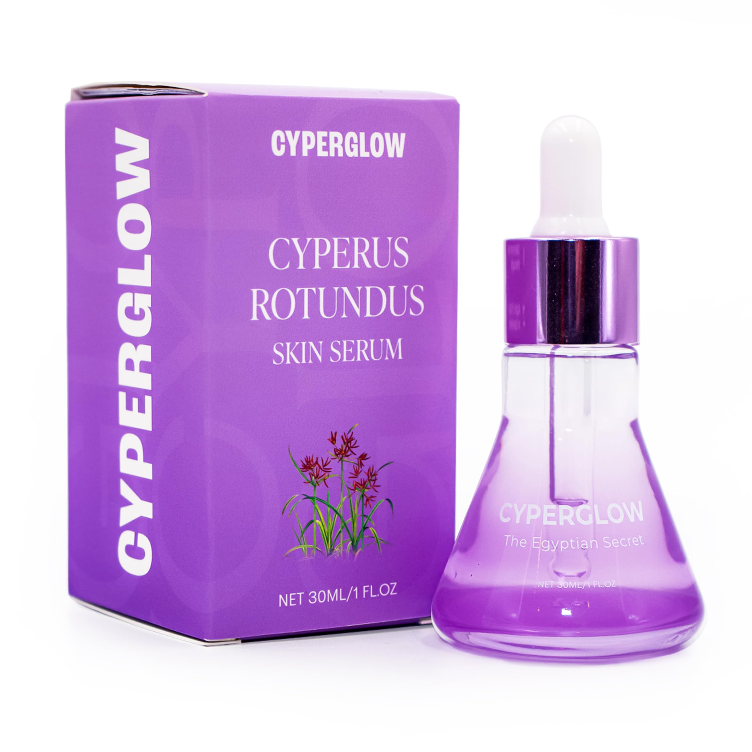 CYPERGLOW – bouteille-serum-huile, hydratation légère pour peau lisse.