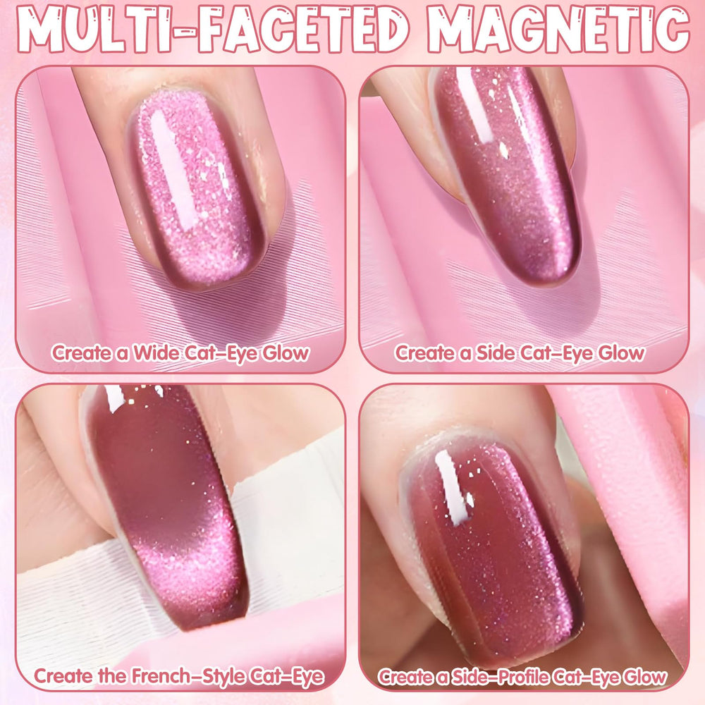 CYUXING magnet œil-de-chat rose, rendu doux et tendance.