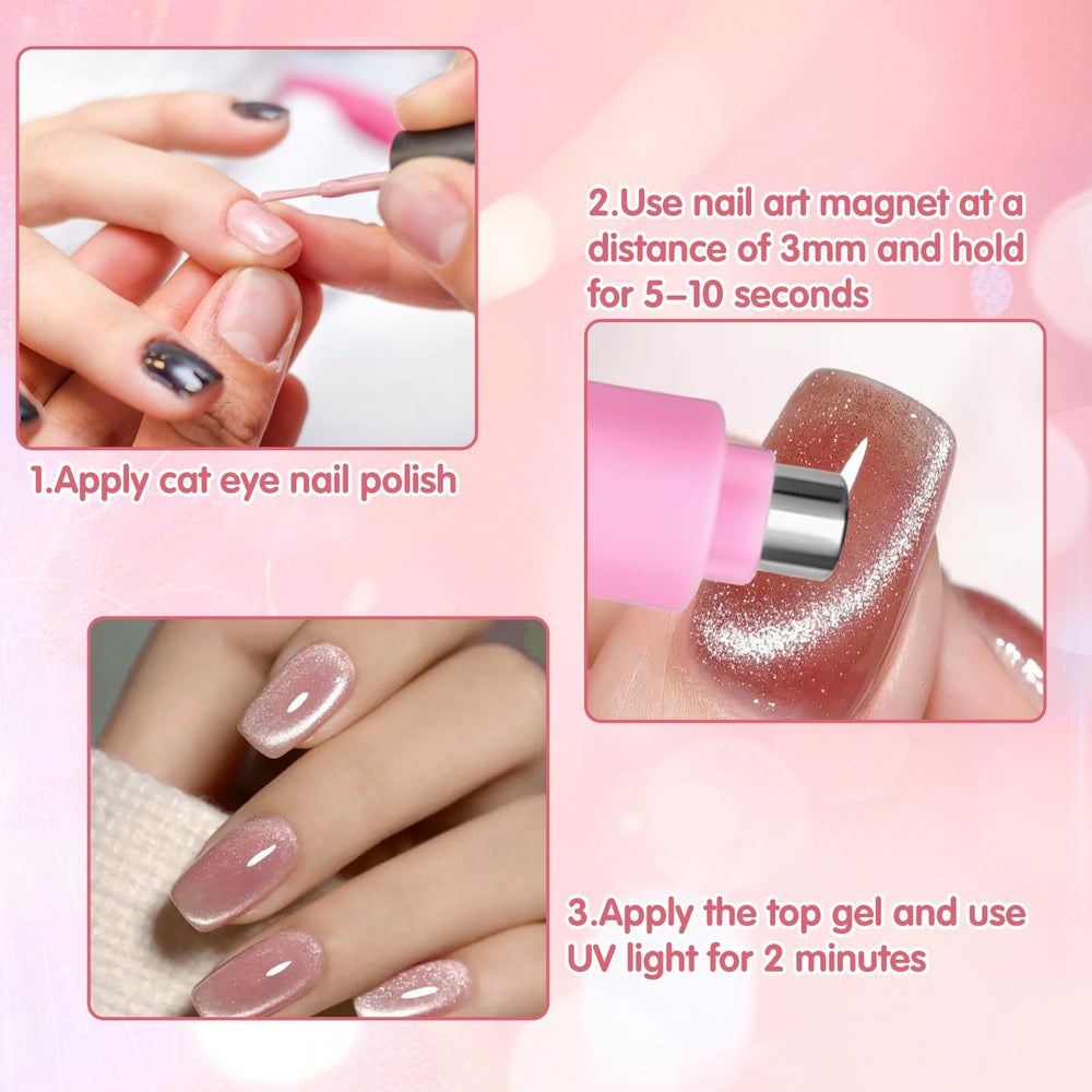 CYUXING vernis gel compatible, motifs œil-de-chat faciles.