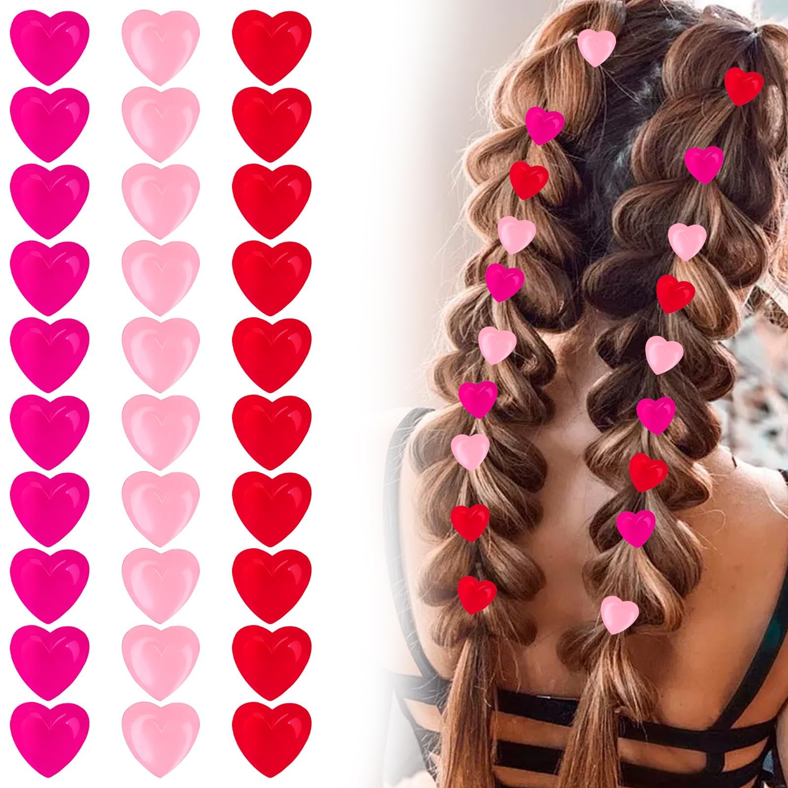 CYUXING clip coeur strass mini rose, fixation fiable pour coiffures quotidiennes élégantes.