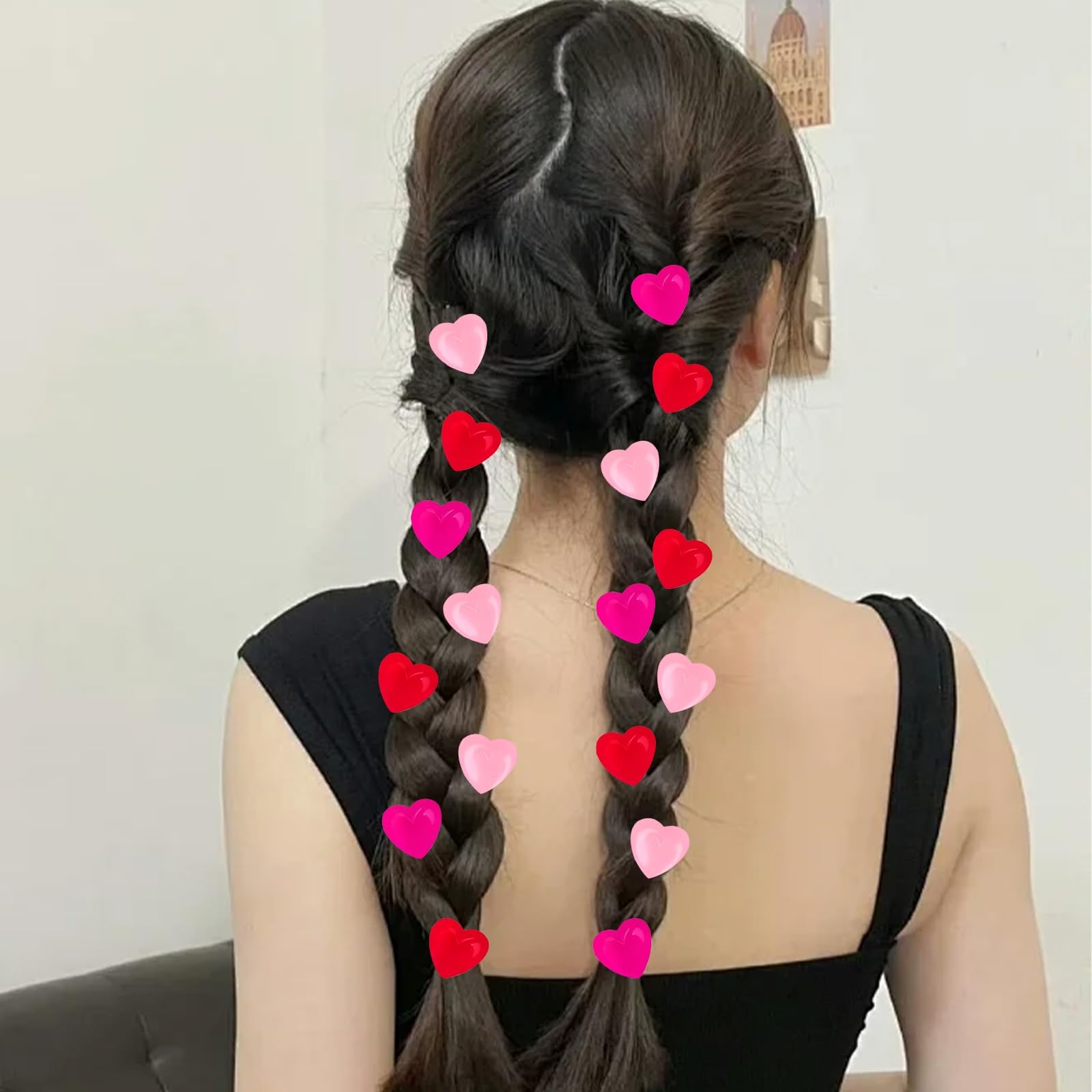 CYUXING clip coeur strass mini rose, ensemble de 30 pièces pour varier les looks.