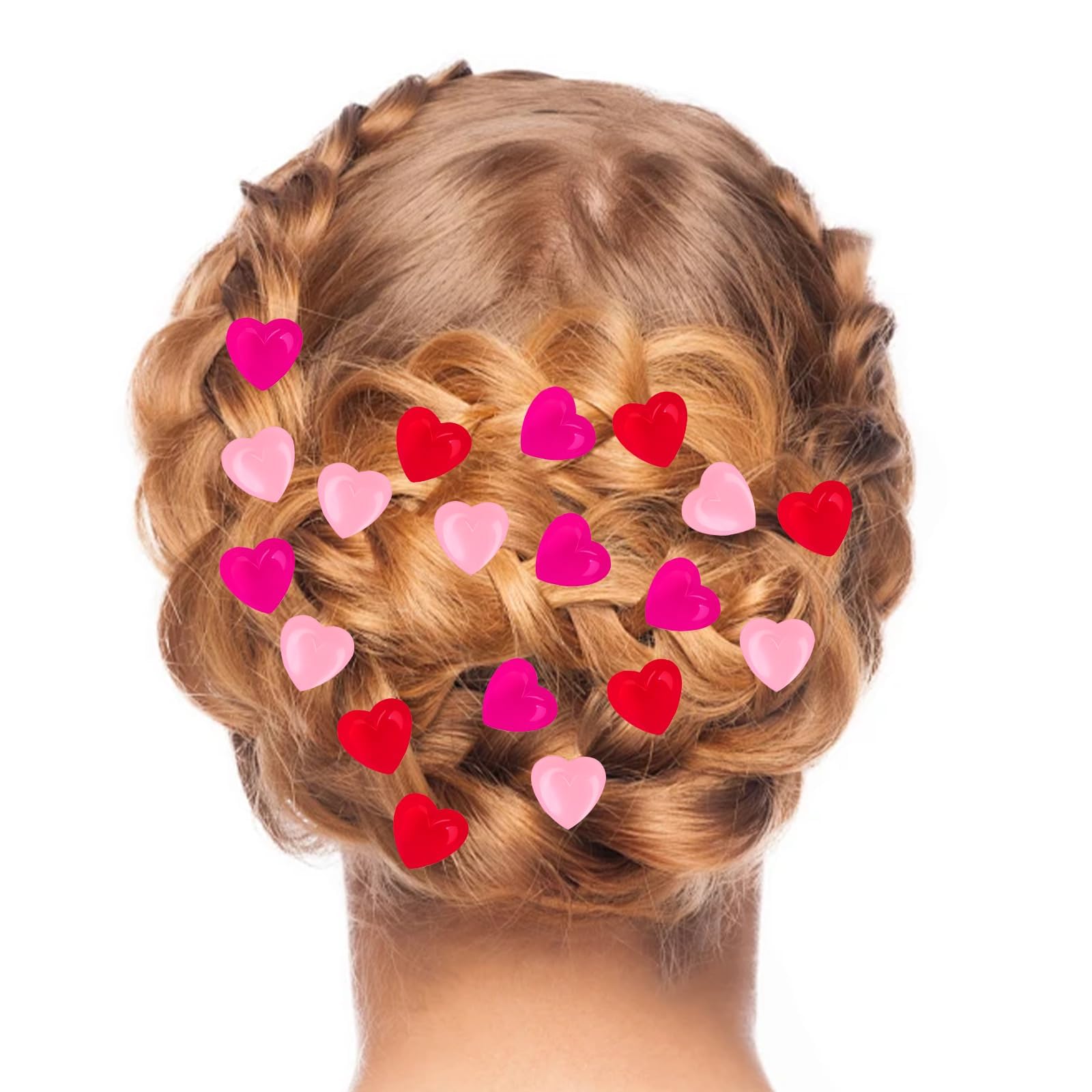 CYUXING clip coeur strass mini rose, brillance subtile complétant toutes les tenues.