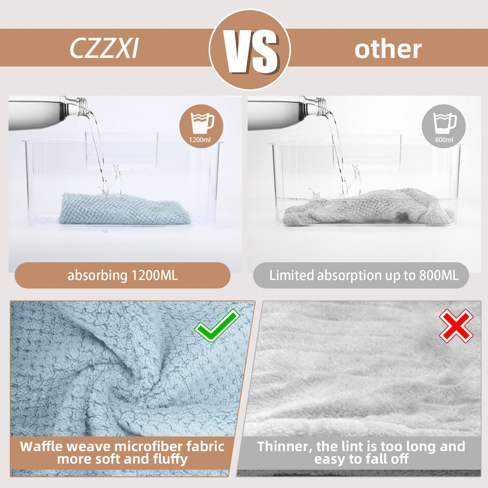 Serviette microfibre CZZXI bleu, sèche rapidement tout en protégeant les longueurs