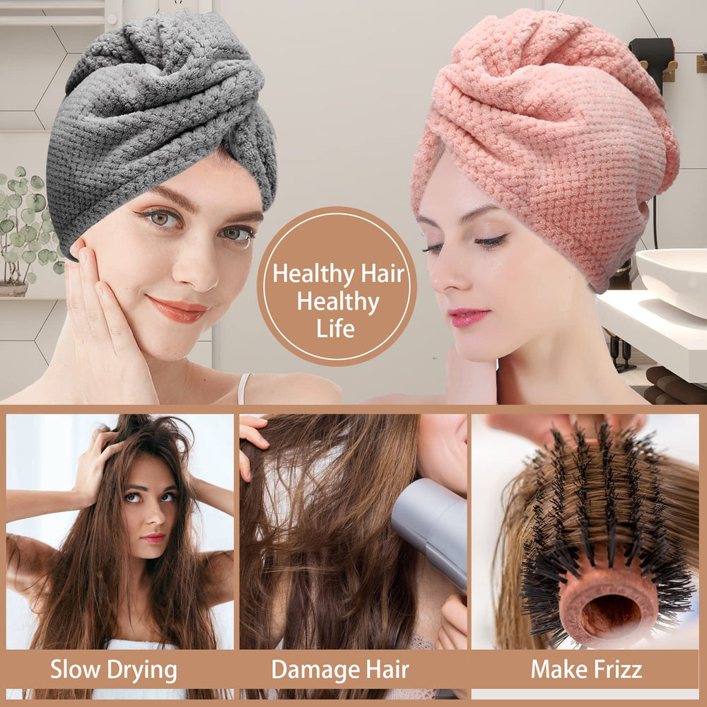 Wrap cheveux séchage rapide CZZXI rose, facile à porter après la douche